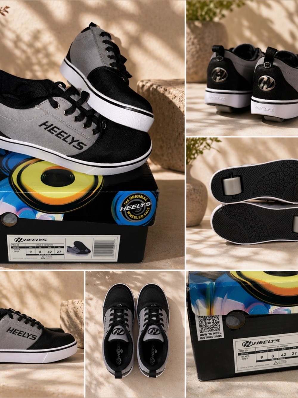 Heelys Gray and Black Canvas Skate Shoes